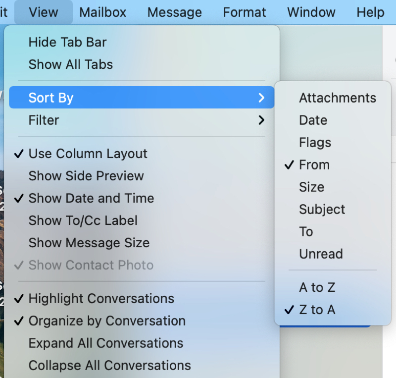quick tab for email for mac